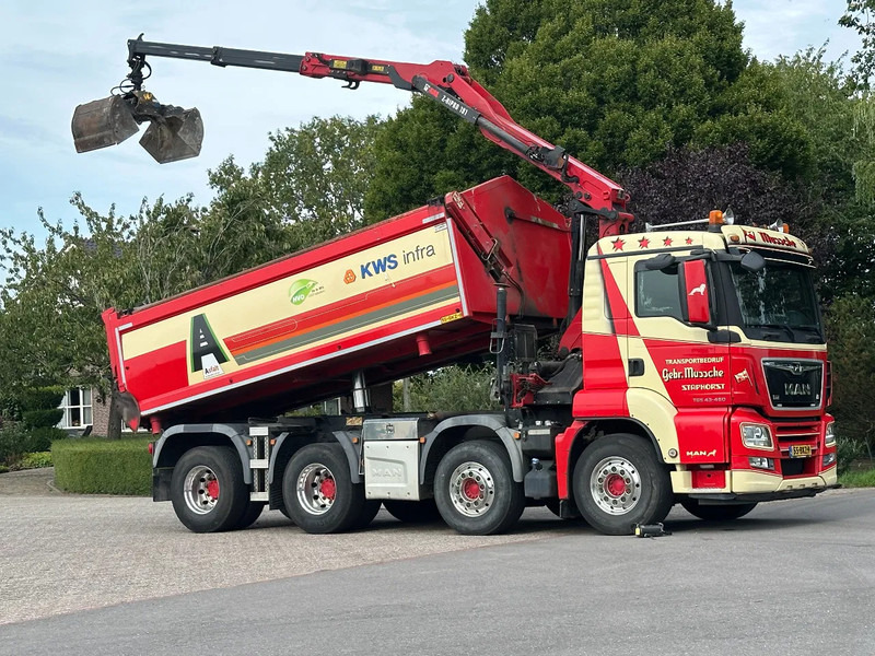Camion benne MAN TGS 43-460 WVT WIDESPREAD!!Z-Kraan/Kipper EURO 6!!263tkm!MANUELL!!ZERO EMISSIE 05-29
