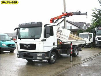 Camion benne MAN TG-L 8.180 2-Achs Kipper Kran PK7000+Greiferst