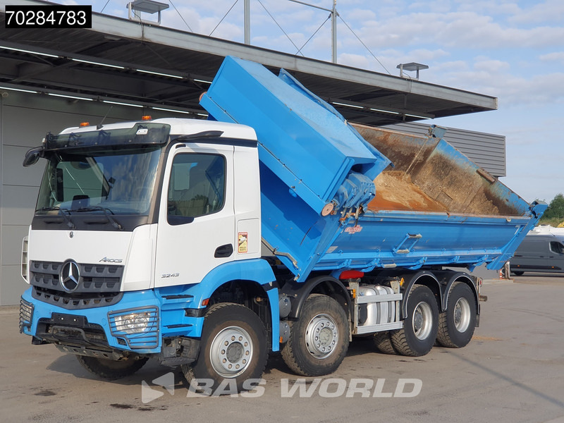 Camion benne Mercedes-Benz Arocs 3243 8X4 14m3 2-side tipper Big-Axle Steelsuspension Navi Euro 6