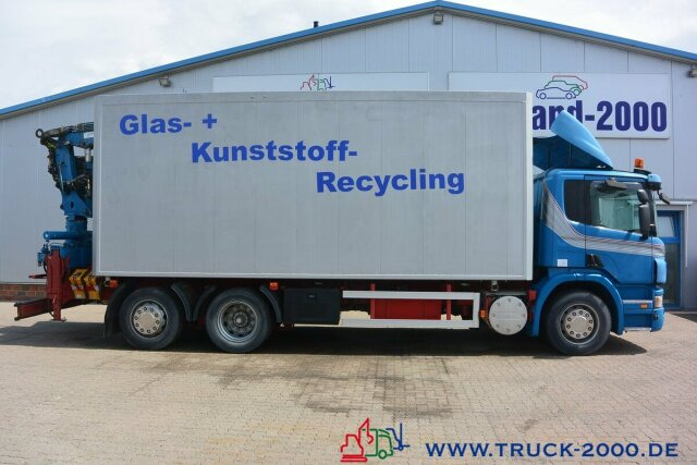 Camion benne Scania P380 Glas Wertstoff Sammler Recycling 37m³1.Hand