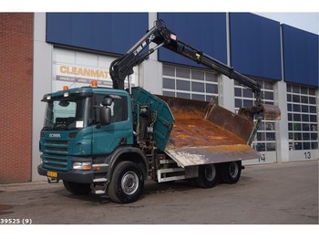 Camion benne Scania P 340 6x6 Hiab 12 ton/meter laadkraan