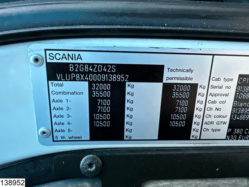 Camion benne Scania P 380 8x4, Manual, Steel suspension