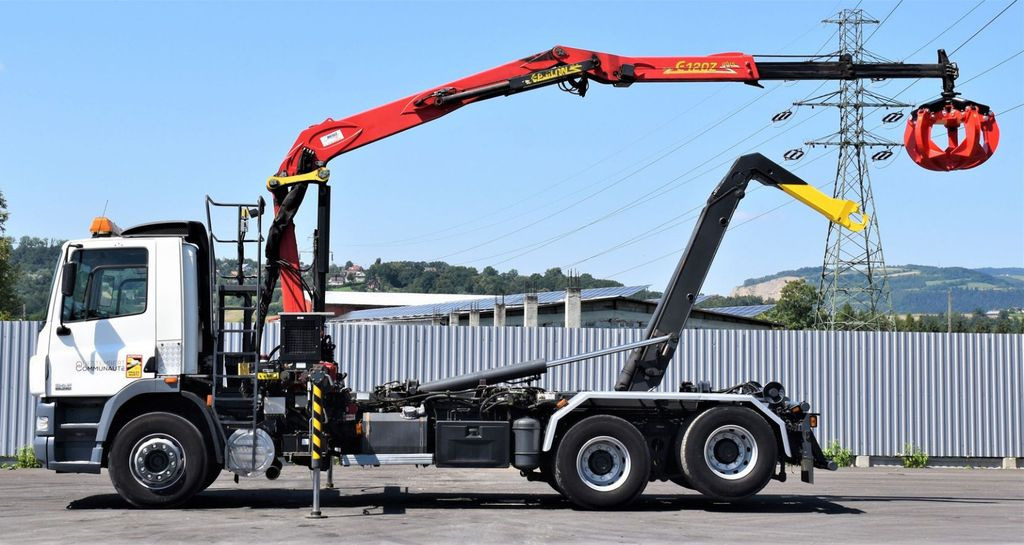 Camion grue DAF CF 85.340 * ABROLLKIPPER + KRAN * TOP