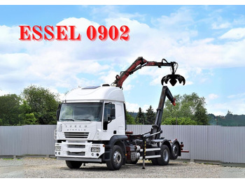 Camion grue Iveco STRALIS 400 Abrollkipper + KRAN *TOPZUSTAND 
