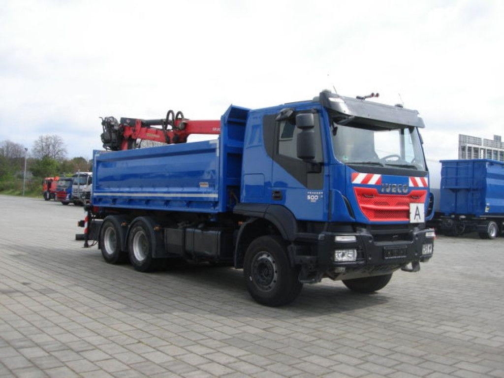 Camion grue Iveco TRACKER 260T50 6x4 3-Achs Kipper Heckkran Espilo