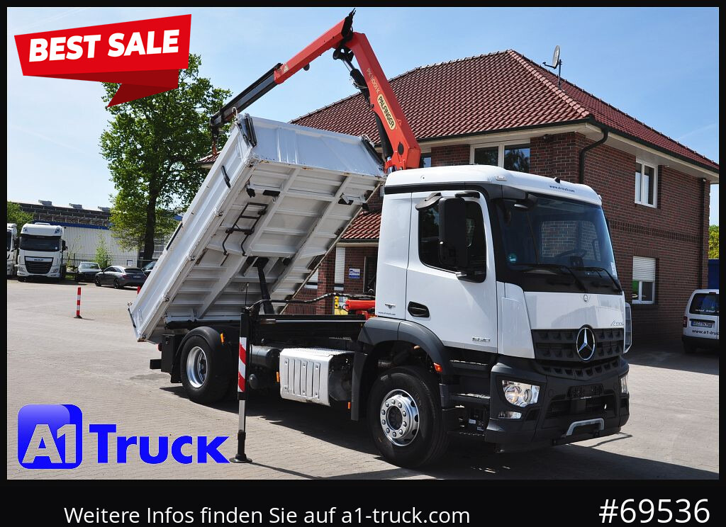 Camion grue MERCEDES-BENZ Arocs 1830, Kipper + Kran,Palfinger, Funk,