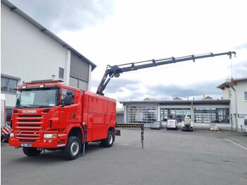 Scania G360 4x4 Feuerwehr Rüstw. Kran Hiab 166E-5HiPro  - camion grue
