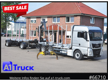 Camion grumier MAN TGX 26.480, Holz Kesla 2109, 6x4,