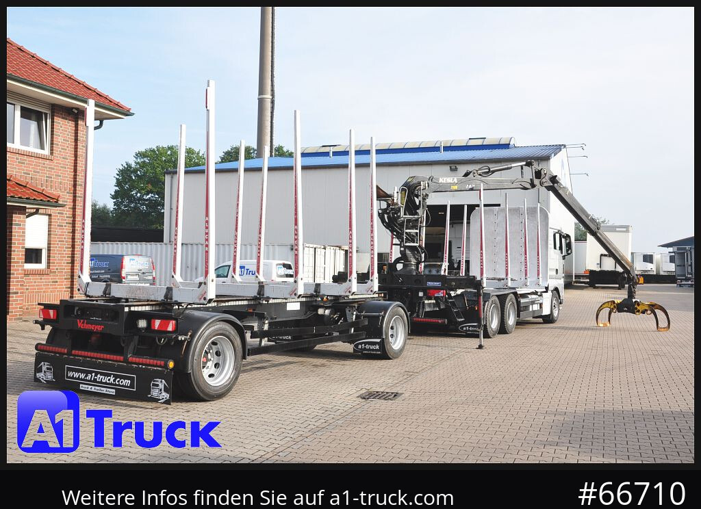 Camion grumier MAN TGX 26.480, Holz Kesla 2109, 6x4,