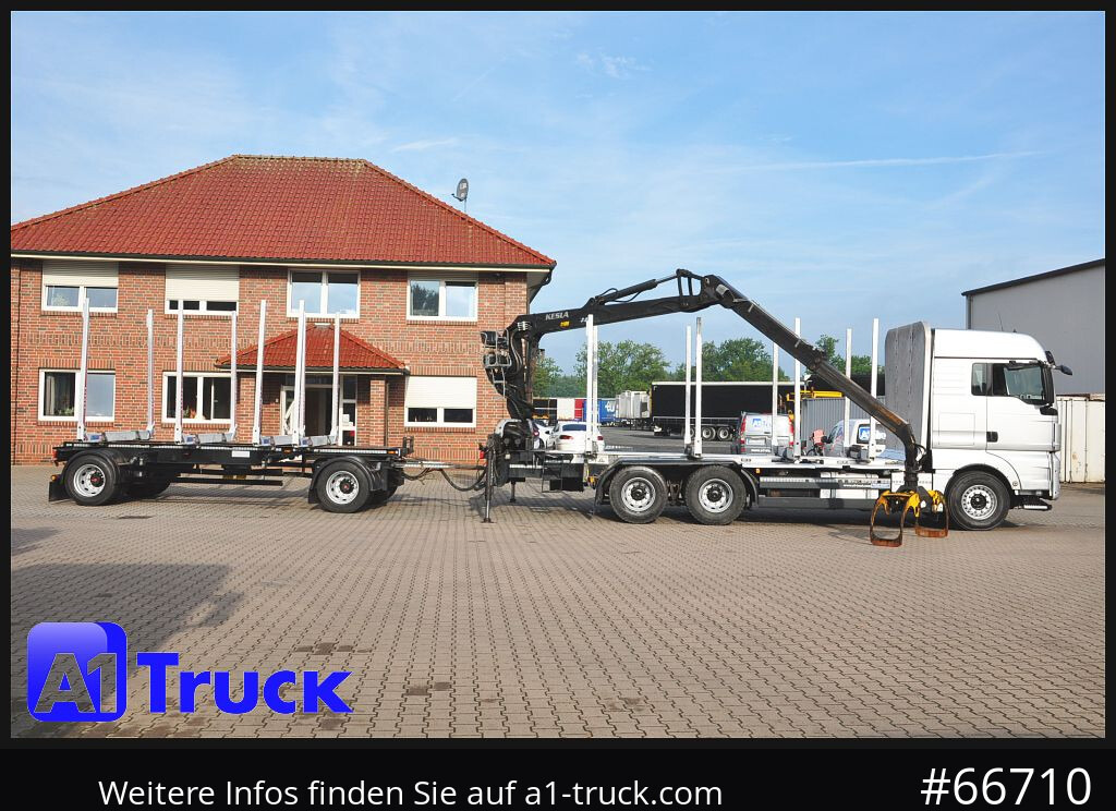 Camion grumier MAN TGX 26.480, Holz Kesla 2109, 6x4,