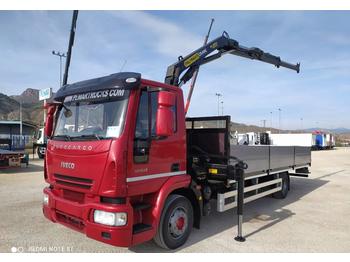 Camion plateau IVECO EUROCARGO ML 120E22 GRUA CAJA FIJA