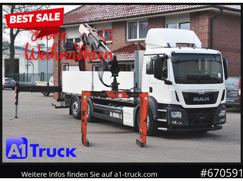 Camion plateau MAN TGS 26.440,  Kran PK20.501L Lenkachse,