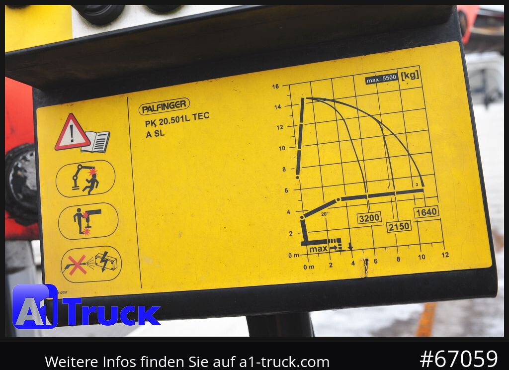 Camion plateau MAN TGS 26.440,  Kran PK20.501L Lenkachse,