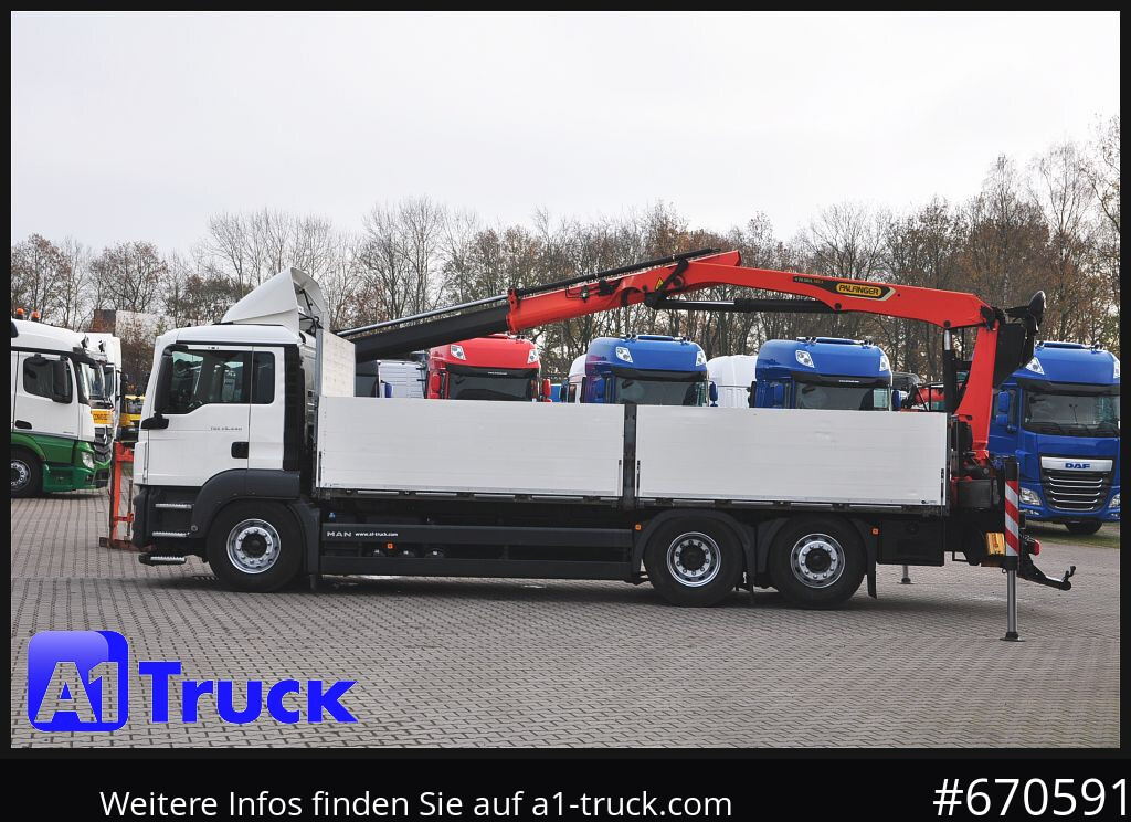 Camion plateau MAN TGS 26.440,  Kran PK20.501L Lenkachse,