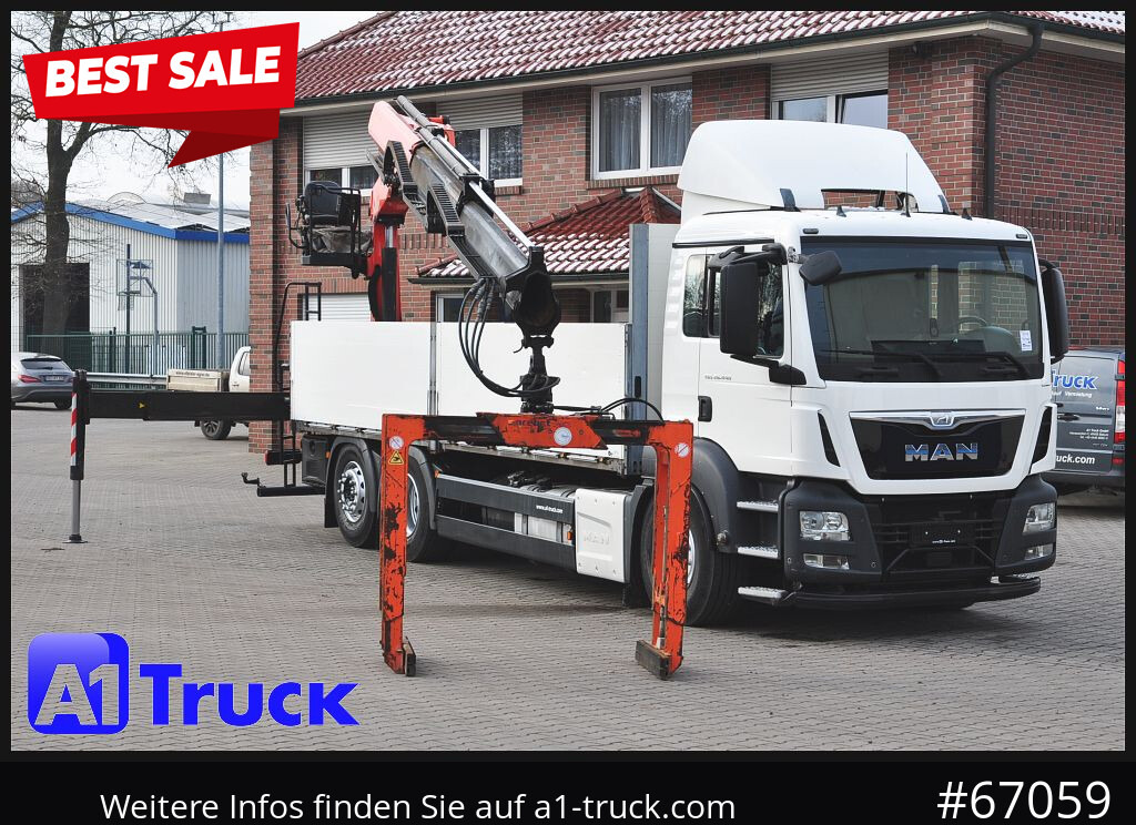 Camion plateau MAN TGS 26.440,  Kran PK20.501L Lenkachse,