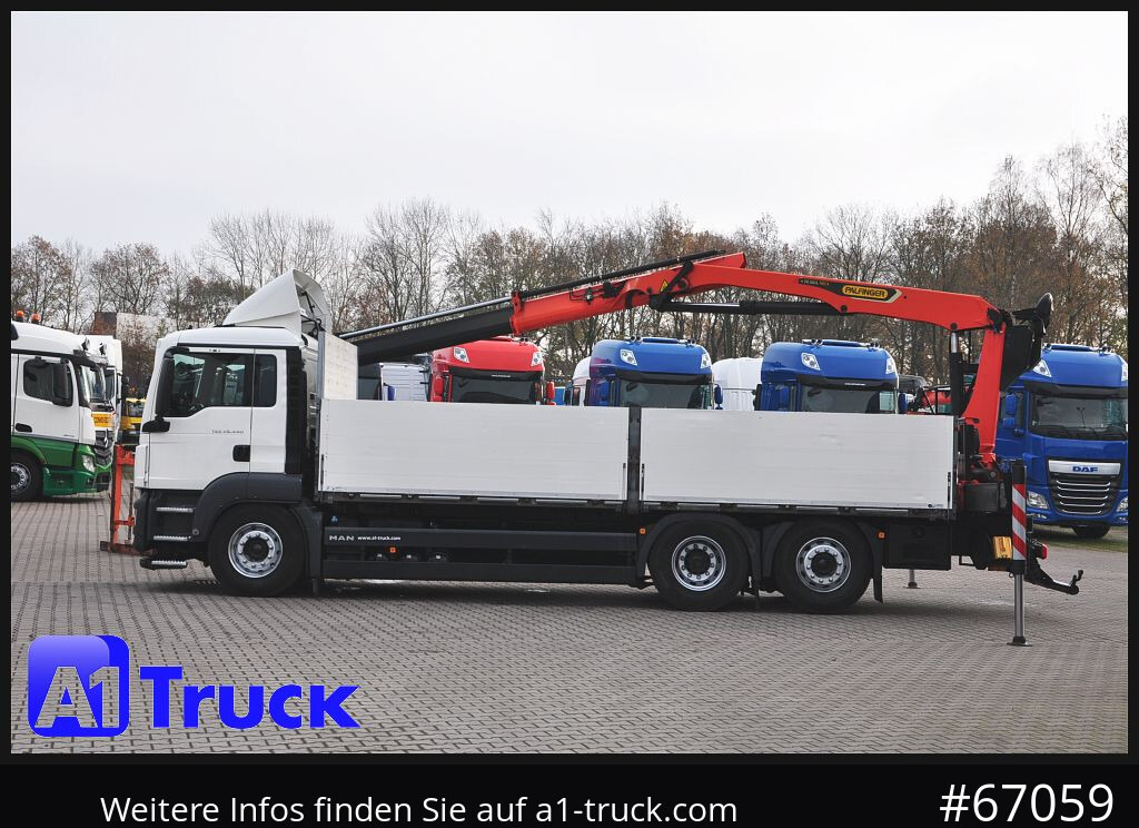 Camion plateau MAN TGS 26.440,  Kran PK20.501L Lenkachse,