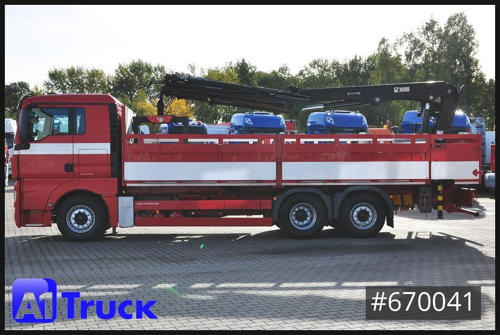 Camion plateau MAN TGX 26.400, Hiab XS 211, Lenk-Liftachse,
