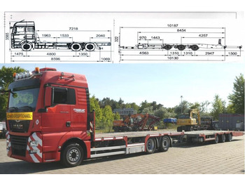 Camion plateau  MAN TG-X 24.500 6x2-4 LL-U Pritsche Maschinentranspo