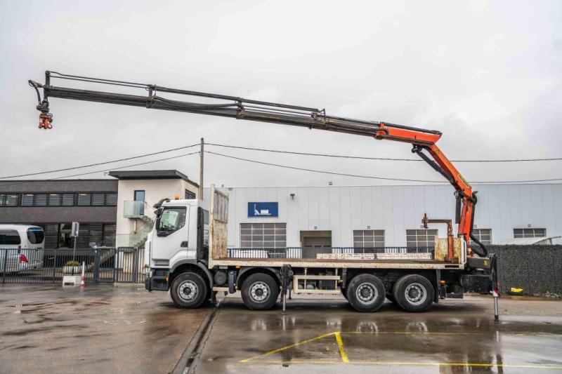 Camion plateau Renault LANDER 380 DXI+PALFINGER 18002/4X