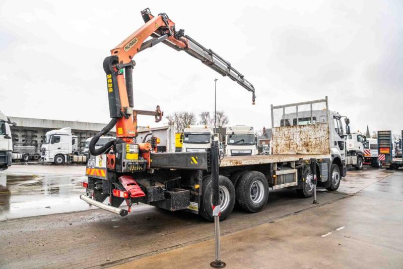Camion plateau Renault LANDER 380 DXI+PALFINGER 18002/4X