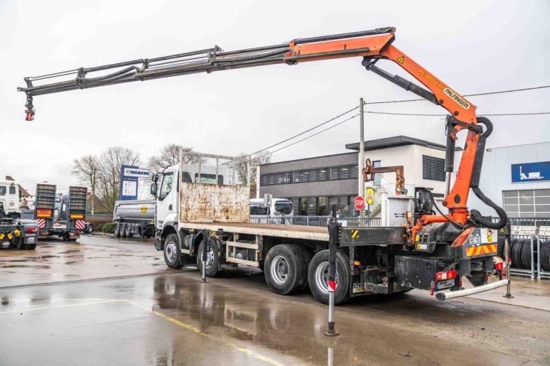 Camion plateau Renault LANDER 380 DXI+PALFINGER 18002/4X