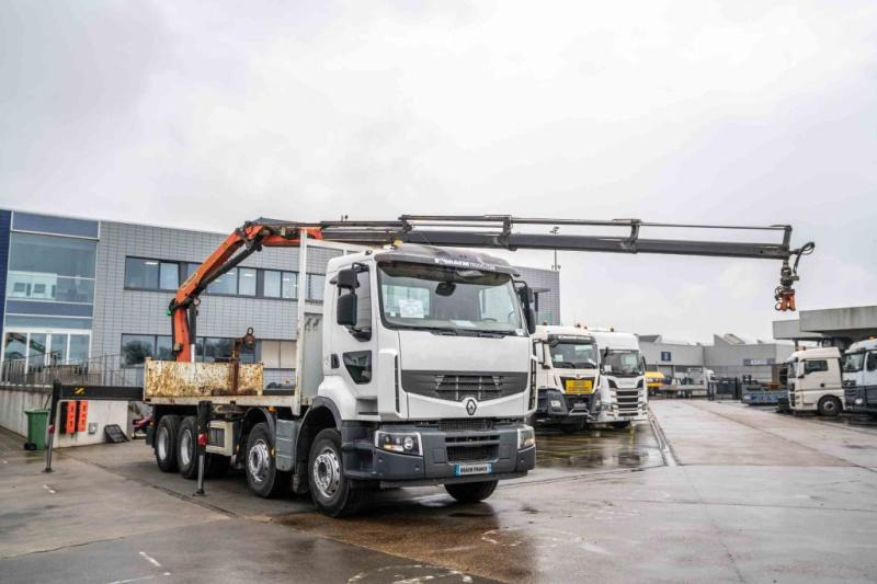Camion plateau Renault LANDER 380 DXI+PALFINGER 18002/4X