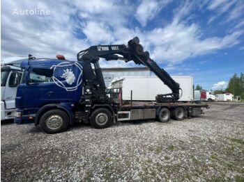 Camion plateau SCANIA R124G, 8x4, HIAB CRANE 25t / 27m