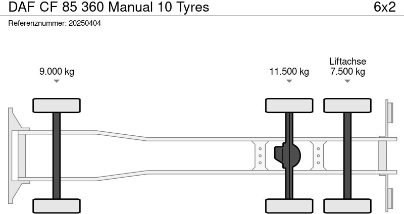 Châssis cabine DAF CF 85 360 Manual 10 Tyres