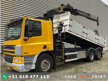 Camion benne, Camion grue DAF CF 75.310 / Palfinger PK15002 / Kipper / Manual / Euro 5 / TUV: 4-2023 / NL Truck: photos 1