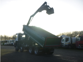 Camion benne, Camion grue Iveco AD340T36 8x4 RHD tipper + HMF 1244 Z1: photos 4