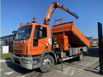 Camion benne, Camion grue Iveco EuroCargo 140 E18 4X2 MANUAL FULL STEEL + FASSI: photos 1