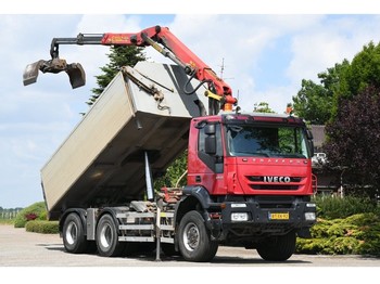 Camion benne, Camion grue Iveco TRAKKER 450ps !!Z-KRAAN!!RADIO REMOTE!!3 SIDED TIPPER!!EURO5!!: photos 1