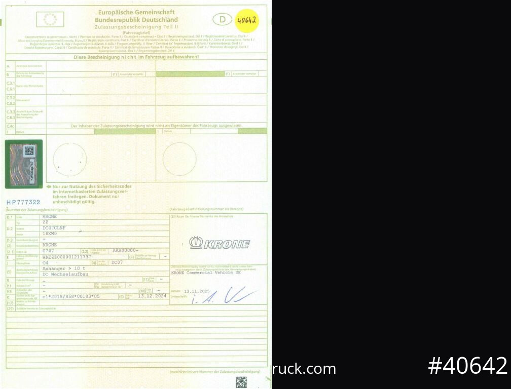 Camion KRONE Tandem, MIDI, für 1120mm + 1320mm, SOFORT, NEU