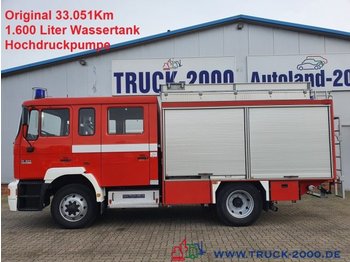 Camion fourgon MAN 14.224 4x4 Metz Feuerwehr 9Sitze 1600l Löschw.: photos 1