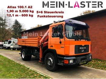 Camion benne MAN 18.232 3 S-Kipper Kran Atlas 100 12m-600 kg  FB: photos 1