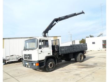 Camion benne MAN 18.232 left hand drive 6 cylinder 17.7 ton with PM102 crane: photos 1