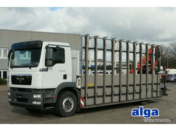 Camion plateau MAN 18.250 TGM BL, Glastransporter,Palfinger PK12000: photos 1