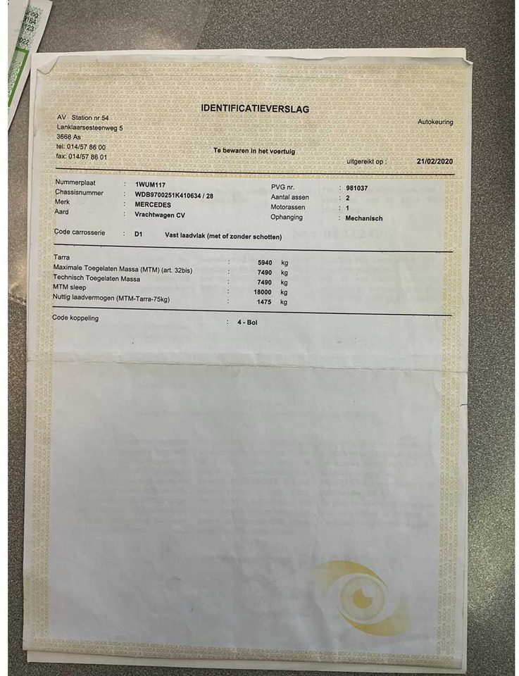 Camion MERCEDES-BENZ TRUCK WITH PALFINGER PK7000