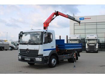 Camion benne, Camion grue Mercedes-Benz ATEGO 1218, THREESIDED, FASSI F85B.0.22 , EURO 6: photos 1