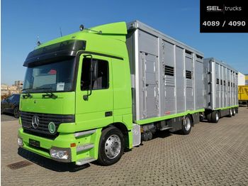Camion bétaillère Mercedes-Benz Actros 18.430 / Hubdach / 3 Stock / mit Trailer: photos 1