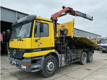 Camion benne, Camion grue Mercedes-Benz Actros 2535 6X4 FULL STEEL + PALFINGER PK15002 Y: photos 1