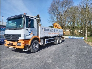 Camion plateau, Camion grue Mercedes-Benz Actros 3341 - FULL STEEL -crane HMF2820 with rotator: photos 1