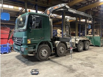 Camion ampliroll, Camion grue Mercedes-Benz Actros 4150 V8 + CRANE PM16 (16Tm) + RADIO - 8x4 - STEEL SPRING / HUB REDUCTION AXLES / EPS GEARBOX: photos 1