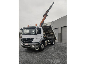 Camion benne, Camion grue Mercedes-Benz Axor 1823 3 way tipper - palfinger pk10501 with remote control: photos 1