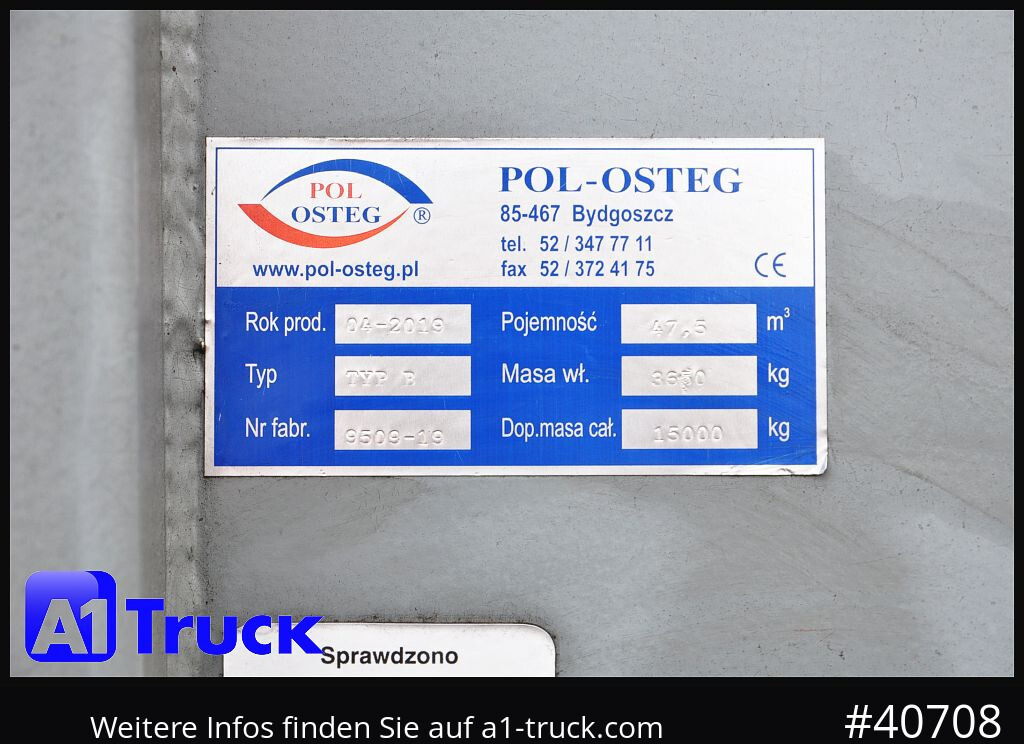 Camion POL OSTEG Abrollcontainer 47,5m³,  Mulde, Dachplane, Portaltür