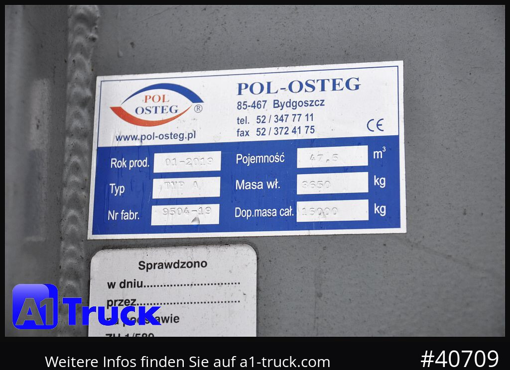 Camion POL OSTEG Abrollcontainer 47,5m³,  Mulde, Dachplane, Portaltür