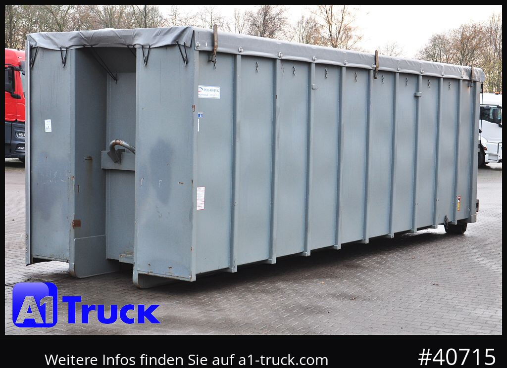 Camion POL OSTEG Abrollcontainer 47,m³, Mulde, 1 seitig Schiebeplane, Plane