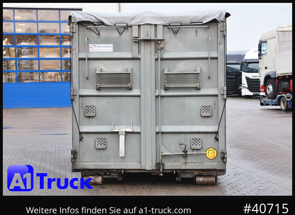 Camion POL OSTEG Abrollcontainer 47,m³, Mulde, 1 seitig Schiebeplane, Plane