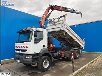 Camion benne, Camion grue Renault Kerax 370 6x4, Fassi, Manual, Steel Suspension: photos 1