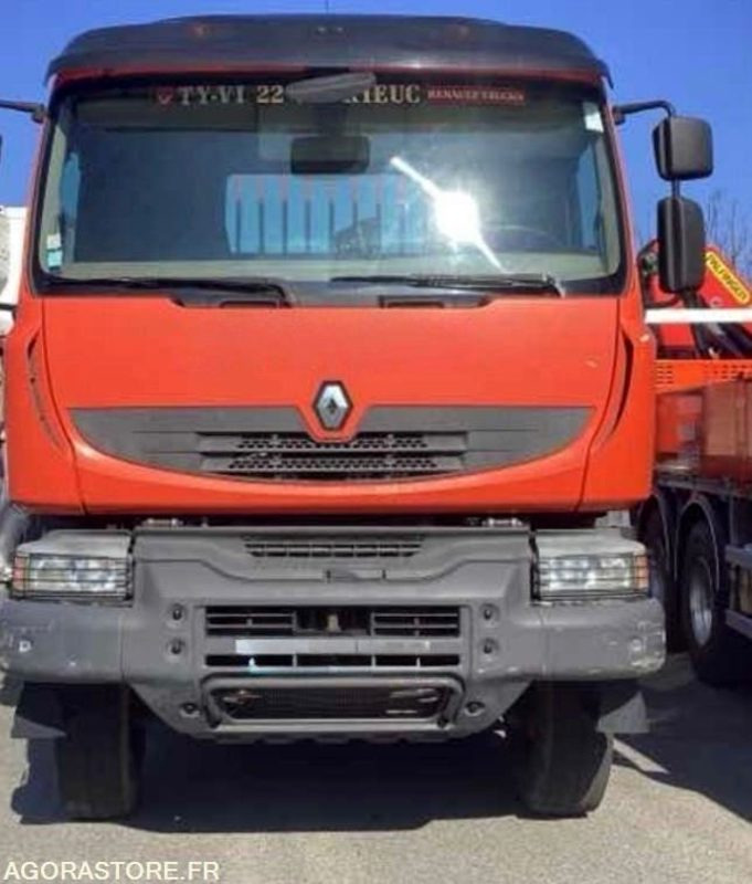 Camion Renault Kerax 430 DXI plateau grue 8X4-2012